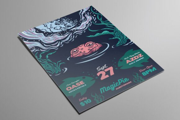 Dreamy Pond Indie Rock Flyer: Your Next Creative Poster Design
