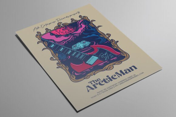 Drowned Guitar: Capturing Indie Rock Aesthetic in a Flyer