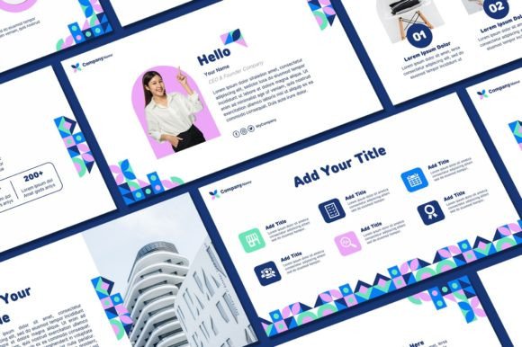 Geometric Powerpoint Template: Sky Creation's Modern Design