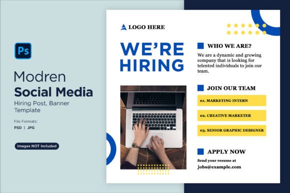Modern Hiring Graphics: The Social Media Post 92 Template