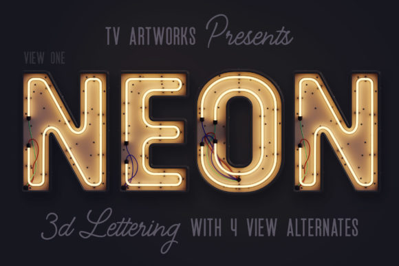 Modern Neon 3D Lettering: A Bold Toolkit for Digital and Print Design