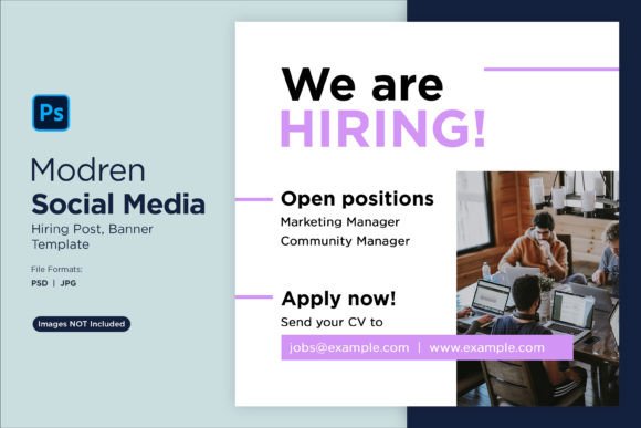Modern Recruitment Graphics: The We Are Hiring Social Media Post 37