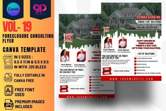 Professional Foreclosure Consulting Flyers for Real Estate Experts