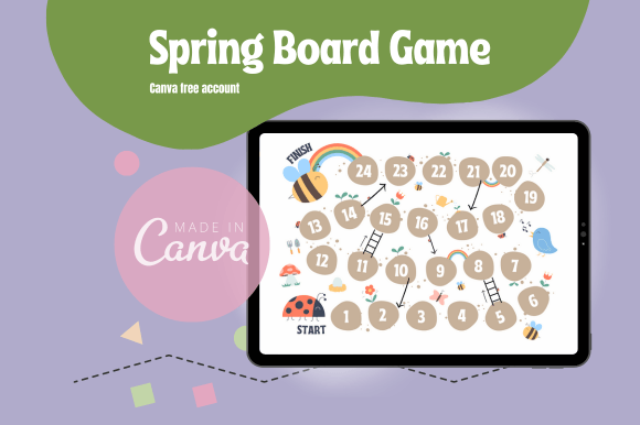 Spring Board Game Free Canva Template: A Fresh Playful Design