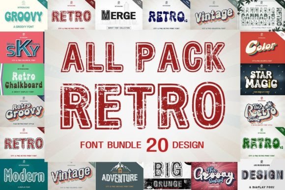 Unlock Vintage Charm: The All Pack Retro Font Bundle