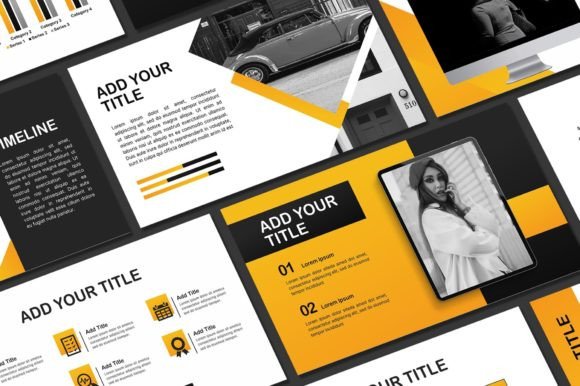 Yellow Presentation Slide PPT: Sky Creation's Vibrant Template Kit